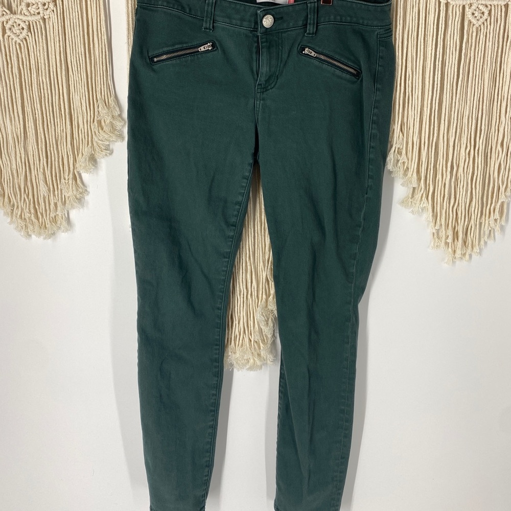 Cabi Army Green Skinny Jeans Size 10 zipper